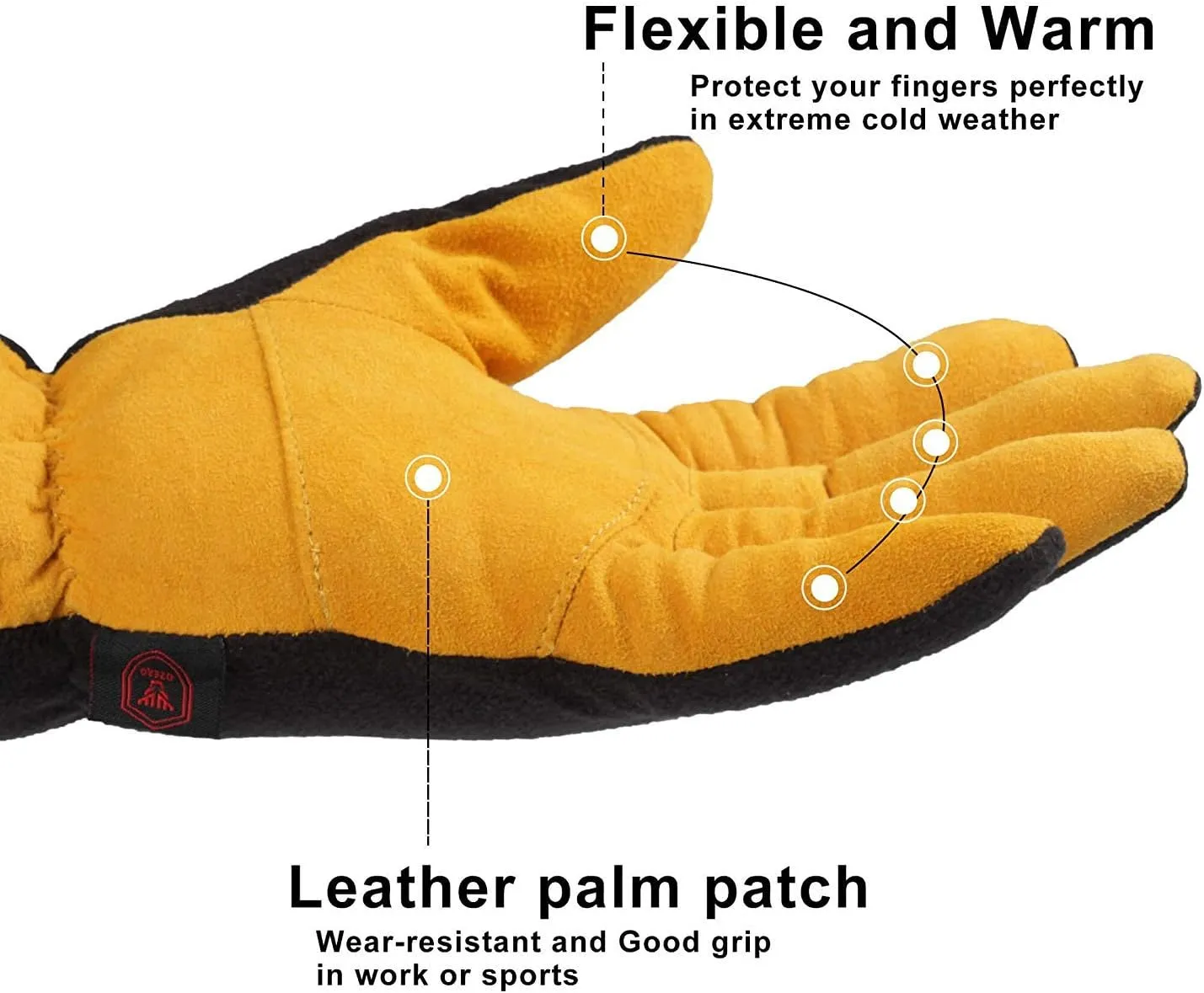 SKYDEER Super Soft and Warm Winter Gloves with Deersplit Leather Suede and 3M Thinsulate Insulation for Cold Weather