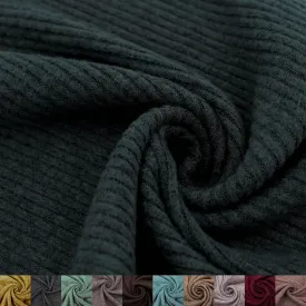 Stylish FABRIC 60" Wide Rayon Poly Spandex 2x2 Hacci Rib Brushed Knit Fabric by The Yard-2-Way Stretch (220GSM) -Soft & Breathable-for Apparel, Headbands, Draperies & DIY, Charcoal 1 Yard