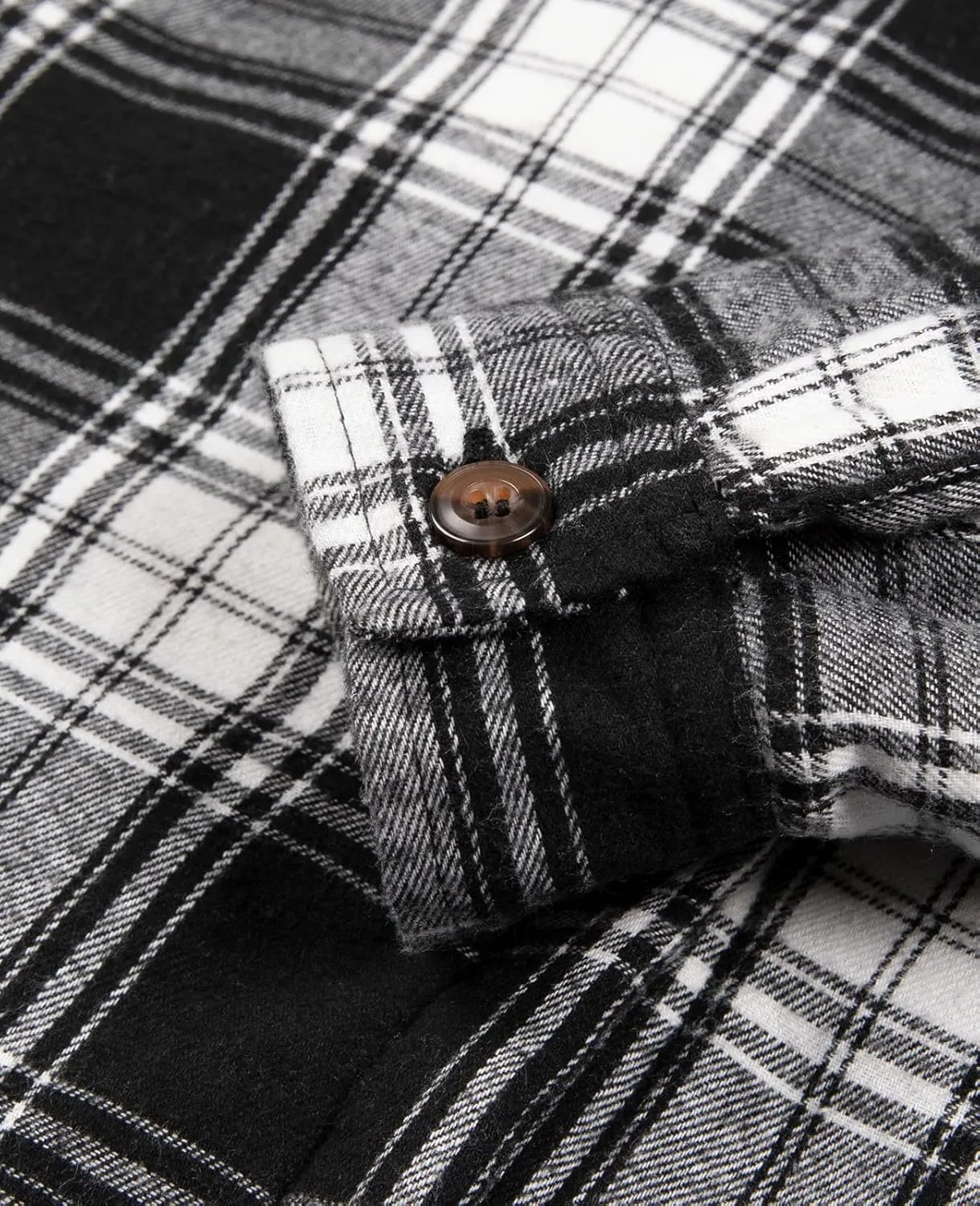 ThCreasa Womens Sherpa Lined Plaid Hooded Flannel Jacket with Hand Pockets Button Down Shirt Jackets