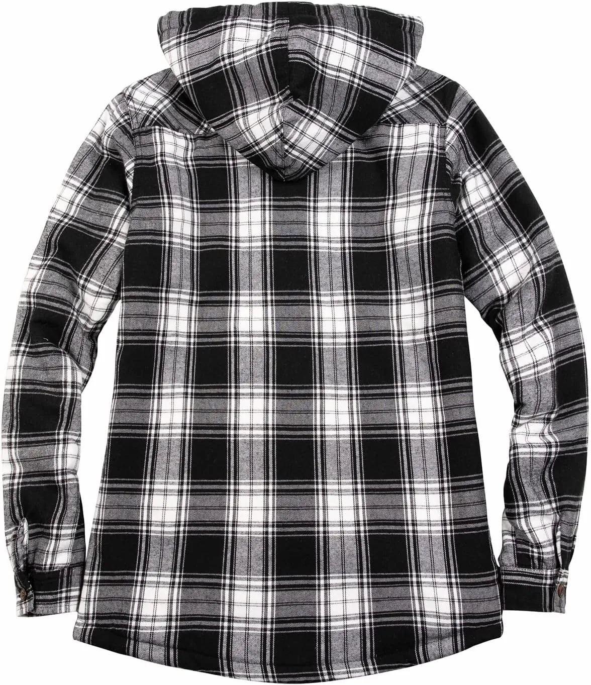 ThCreasa Womens Sherpa Lined Plaid Hooded Flannel Jacket with Hand Pockets Button Down Shirt Jackets