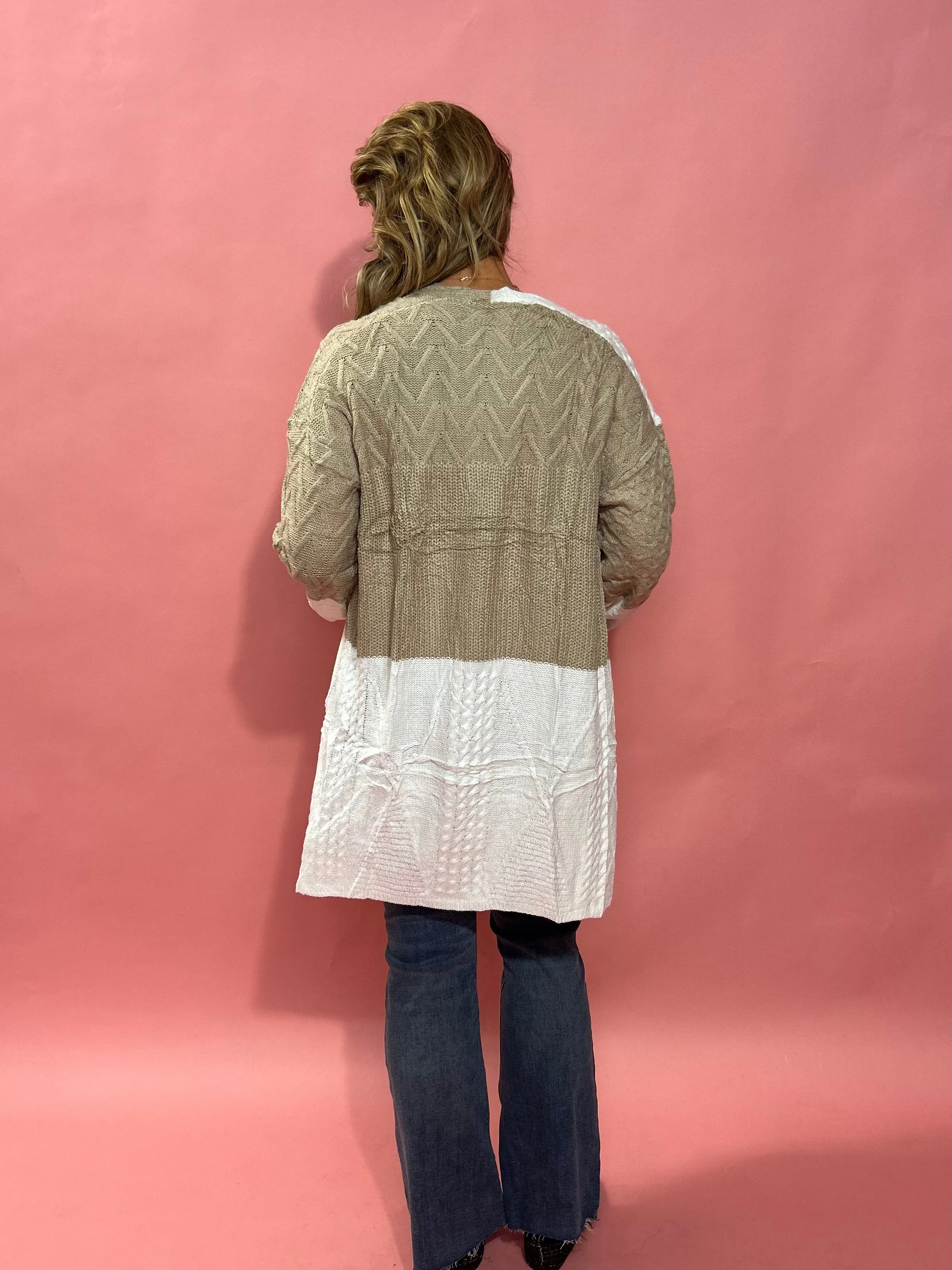 The Cozy Vibes Color Block Cardigan