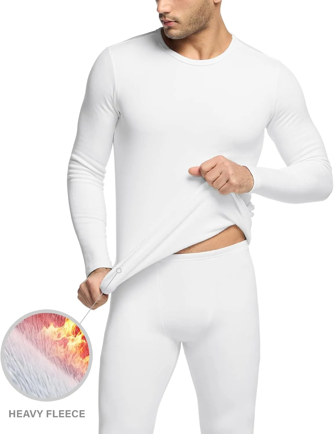 TSLA Men's Thermal Underwear Set, Microfiber Soft Fleece Lined Long Johns, Winter Warm Base Layer Top & Bottom