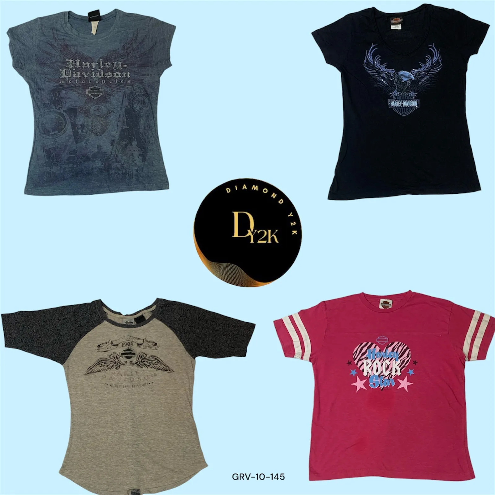 Vintage Y2K Harley Davidson Baby Tee – Biker Chic Vibes (GRV-10-145)