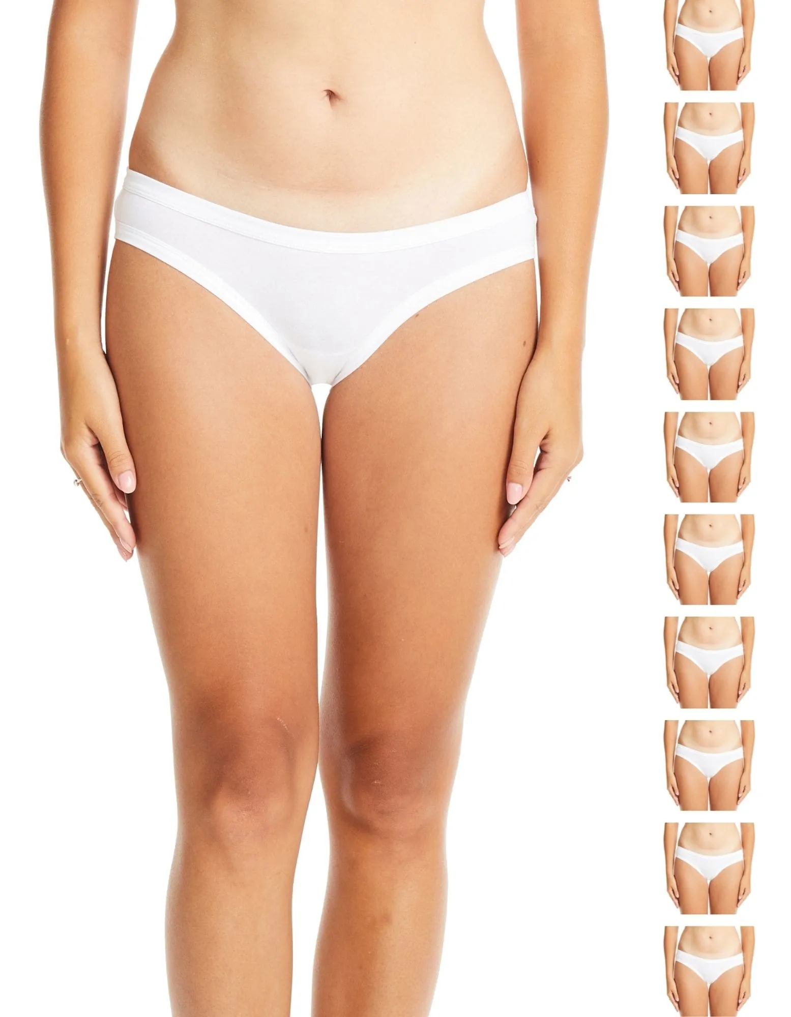 White Cotton Bikini Underwear for Women