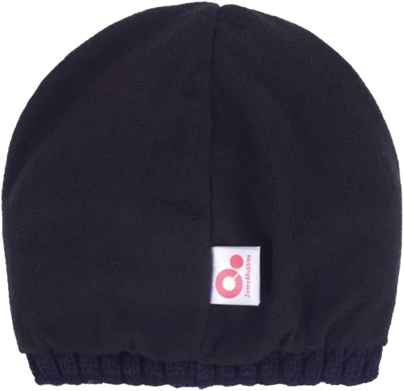 Winter Visor Beanie Brimmed Baseball Cap Fleece Lined Rib Knitted Billed Hat