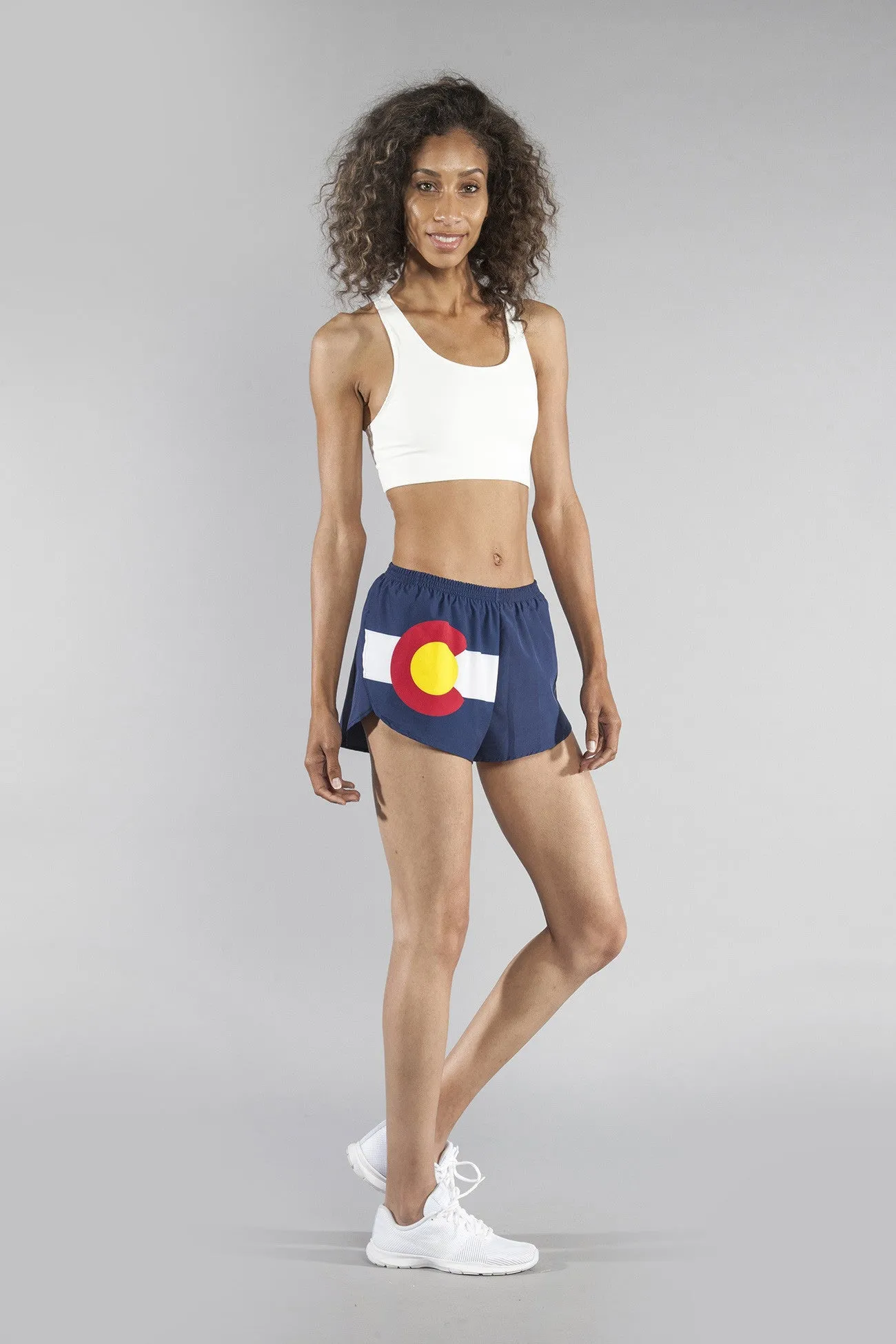 Women's 1" Elite Split Flag Shorts [A-D] - Colorado