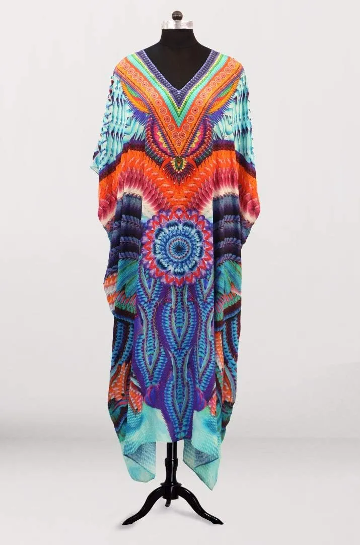 Women's Caftan Dress - Beachwear Coverup Kaftan Casual Long Maxi Lougewear One Size Dresses for Girls & Women