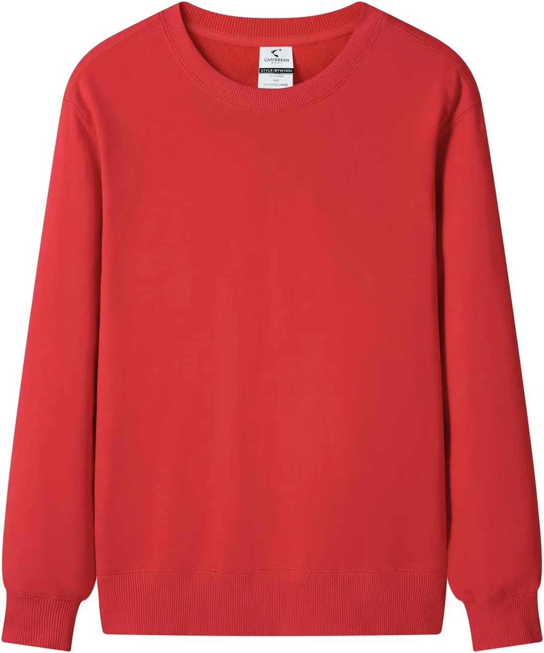 Women's Cotton Crewneck Sweatshirt 300 GSM Spring Non-Fleece Pullover, Relaxed Fit Midweight Soft Unisex Casual Top