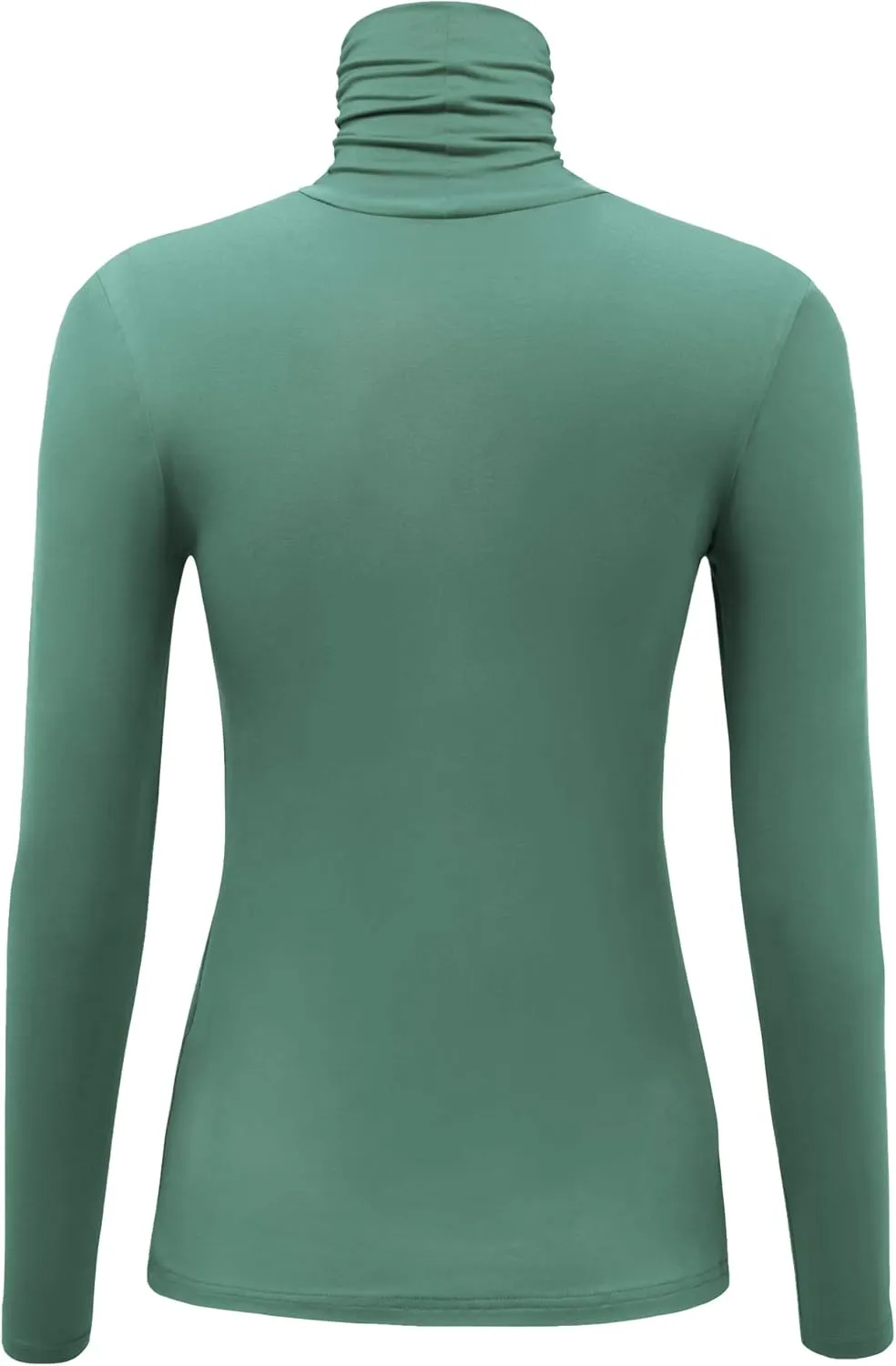 Women's Long Sleeve Lightweight Turtleneck Top Slim Fit Pullover T-Shirt (S-XXL)