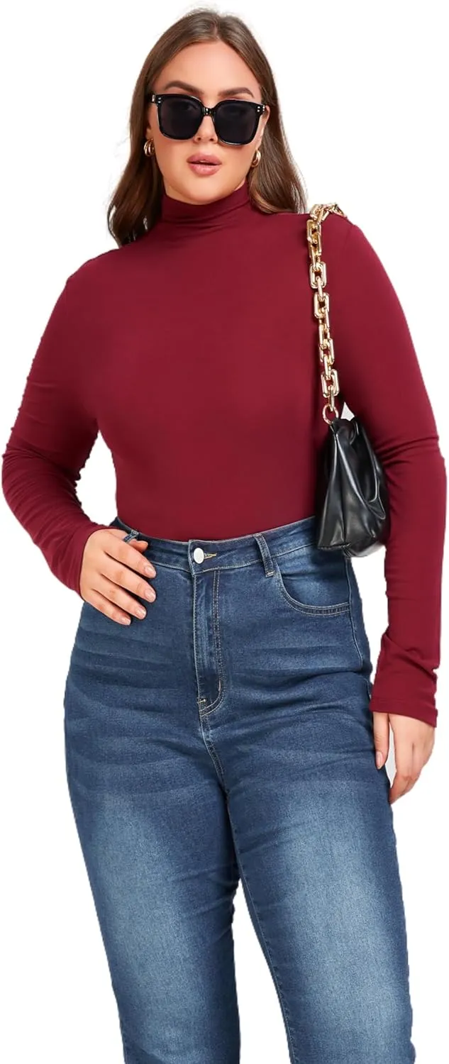 Womens Mock Turtleneck Long Sleeve Stretch Fitted Underscrubs Layer Tee Tops