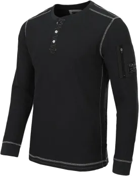 ZIMEGO Men's Long Sleeve Waffle Henley Lightweight Thermal Pullover T-Shirts